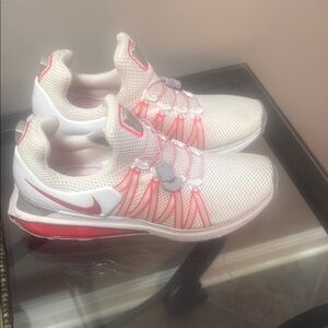 Nike White and Red Athletic Shoes